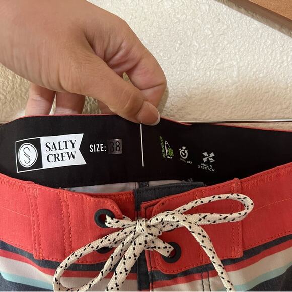 Salty Crew orange striped board swim shorts 38 men’s - Picture 5 of 10